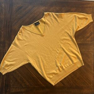 Gold dolman sleeve v-neck sweater